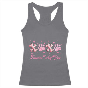 Valentine's Day Dog Lover Racerback Tank Top Furever Woof You Paw XO TS09 Charcoal Print Your Wear