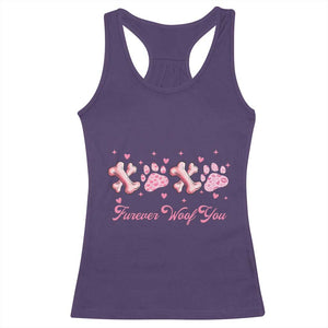 Valentine's Day Dog Lover Racerback Tank Top Furever Woof You Paw XO TS09 Purple Print Your Wear