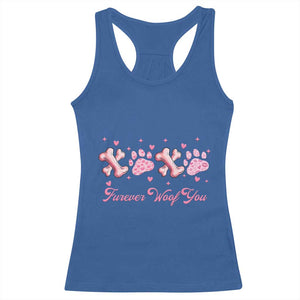 Valentine's Day Dog Lover Racerback Tank Top Furever Woof You Paw XO TS09 Royal Blue Print Your Wear