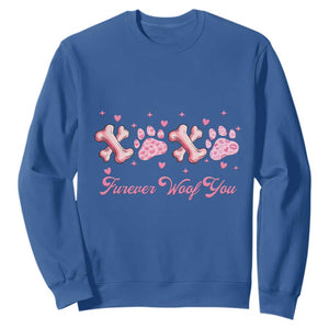 Valentine's Day Dog Lover Sweatshirt Furever Woof You Paw XO TS09 Royal Blue Print Your Wear