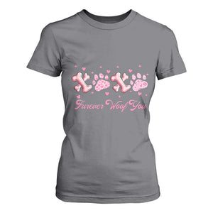 Valentine's Day Dog Lover T Shirt For Women Furever Woof You Paw XO TS09 Charcoal Print Your Wear