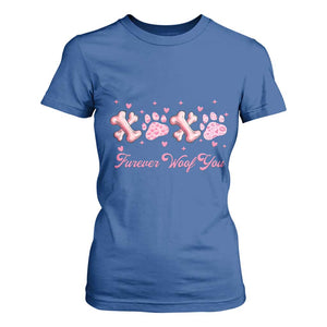 Valentine's Day Dog Lover T Shirt For Women Furever Woof You Paw XO TS09 Royal Blue Print Your Wear