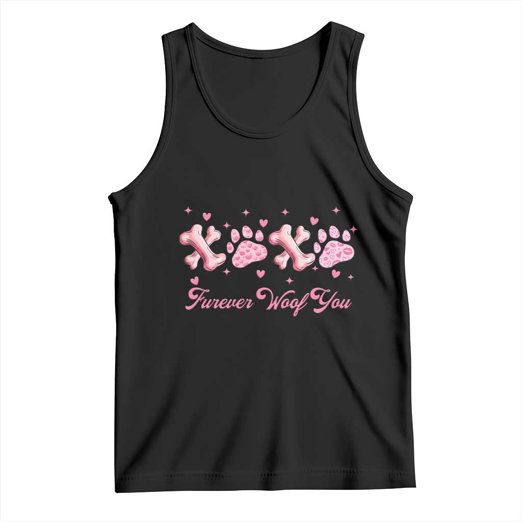 Valentine's Day Dog Lover Tank Top Furever Woof You Paw XO TS09 Black Print Your Wear