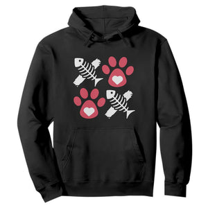 Valentine's Day Cat Lover Hoodie Cute Kitten Paw XO TS09 Black Print Your Wear