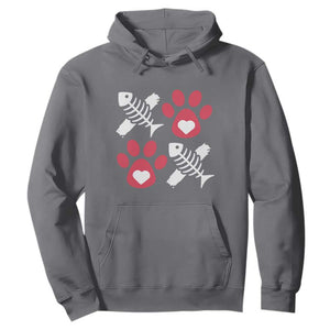 Valentine's Day Cat Lover Hoodie Cute Kitten Paw XO TS09 Charcoal Print Your Wear