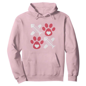 Valentine's Day Cat Lover Hoodie Cute Kitten Paw XO TS09 Light Pink Print Your Wear