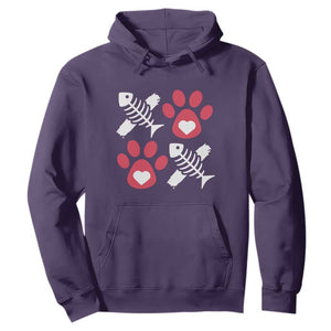 Valentine's Day Cat Lover Hoodie Cute Kitten Paw XO TS09 Purple Print Your Wear