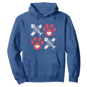 Valentine's Day Cat Lover Hoodie Cute Kitten Paw XO TS09 Royal Blue Print Your Wear