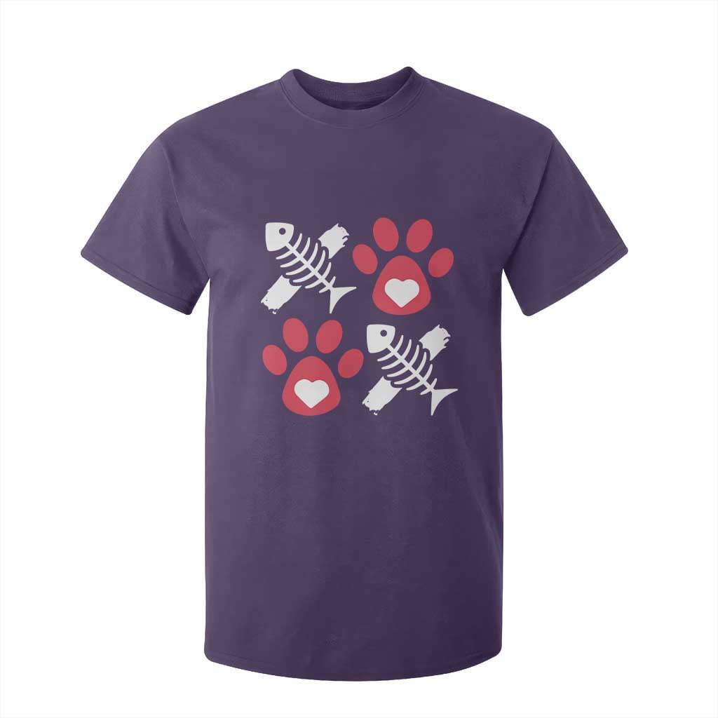 Valentine's Day Cat Lover T Shirt For Kid Cute Kitten Paw XO TS09 Purple Print Your Wear