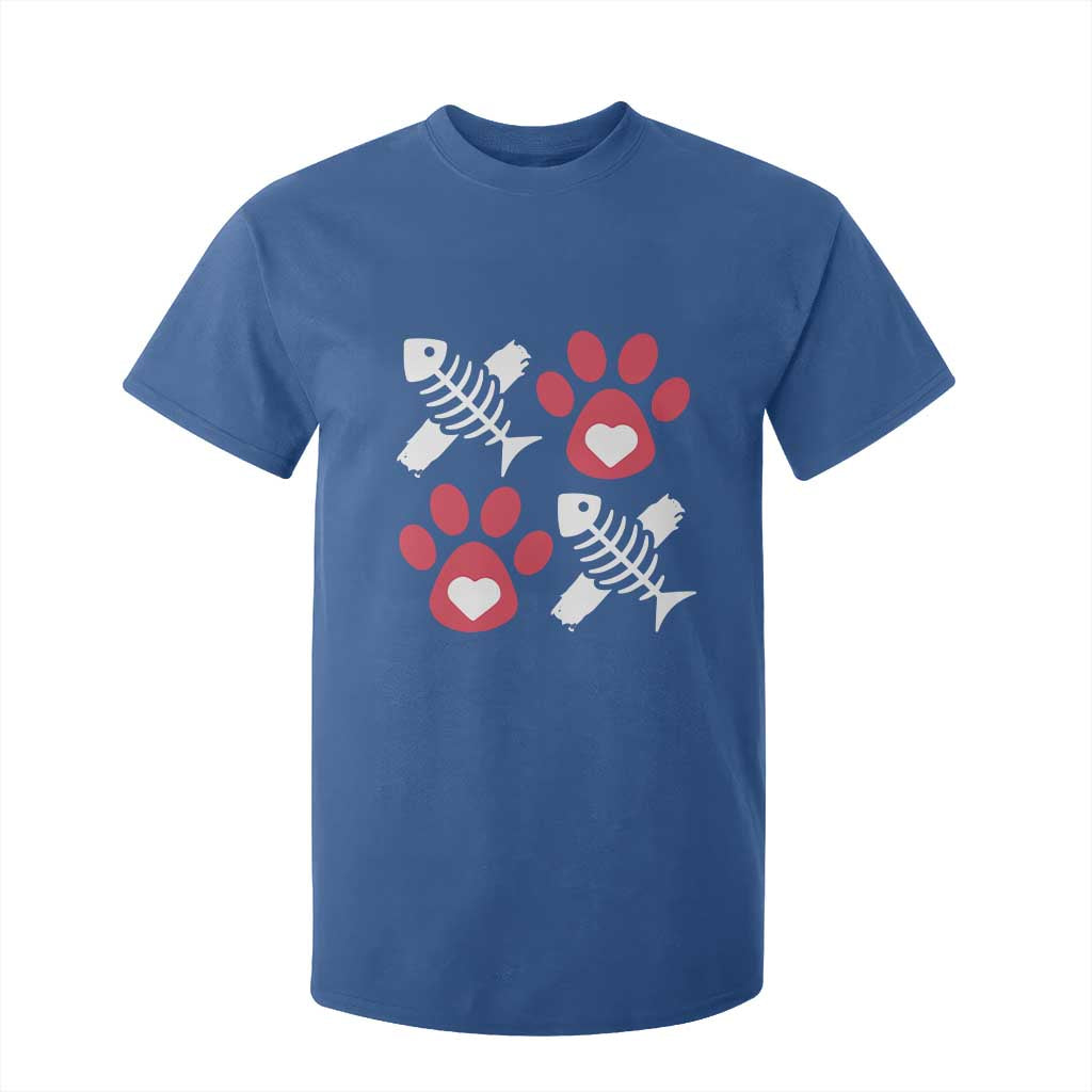 Valentine's Day Cat Lover T Shirt For Kid Cute Kitten Paw XO TS09 Royal Blue Print Your Wear