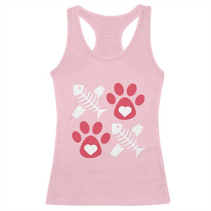 Valentine's Day Cat Lover Racerback Tank Top Cute Kitten Paw XO TS09 Light Pink Print Your Wear