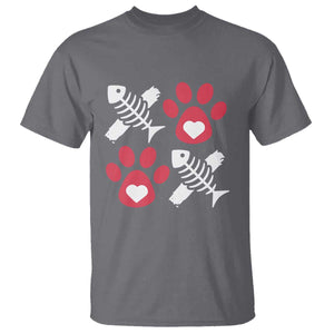 Valentine's Day Cat Lover T Shirt Cute Kitten Paw XO TS09 Charcoal Print Your Wear