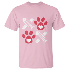 Valentine's Day Cat Lover T Shirt Cute Kitten Paw XO TS09 Light Pink Print Your Wear