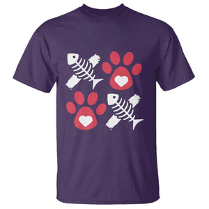 Valentine's Day Cat Lover T Shirt Cute Kitten Paw XO TS09 Purple Print Your Wear