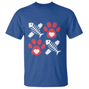 Valentine's Day Cat Lover T Shirt Cute Kitten Paw XO TS09 Royal Blue Print Your Wear