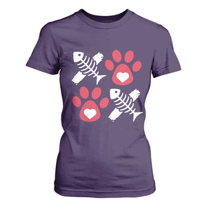 Valentine's Day Cat Lover T Shirt For Women Cute Kitten Paw XO TS09 Purple Print Your Wear