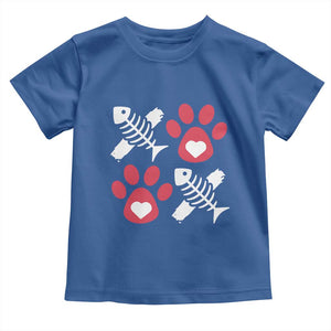 Valentine's Day Cat Lover Toddler T Shirt Cute Kitten Paw XO TS09 Royal Blue Print Your Wear