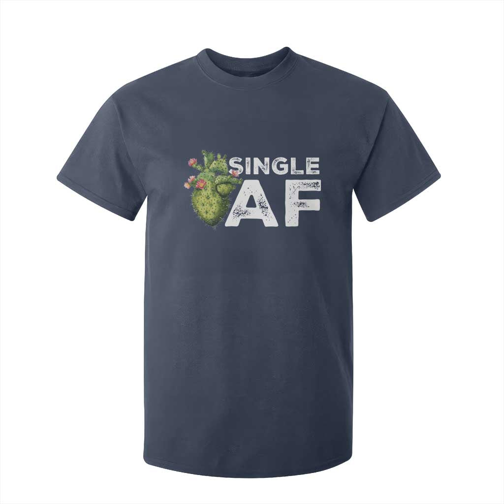 Funny Anti Valentine T Shirt For Kid Single AF Heart Cactus TS09 Navy Print Your Wear