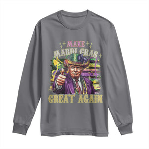 Funny Fat Tuesday Trump Long Sleeve Shirt Make Mardi Gras Great Again TS09 Charcoal Print Your Wear