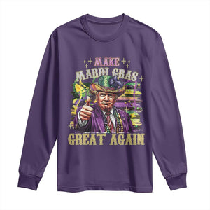 Funny Fat Tuesday Trump Long Sleeve Shirt Make Mardi Gras Great Again TS09 Purple Print Your Wear