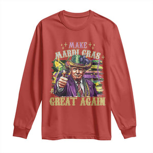 Funny Fat Tuesday Trump Long Sleeve Shirt Make Mardi Gras Great Again TS09 Red Print Your Wear