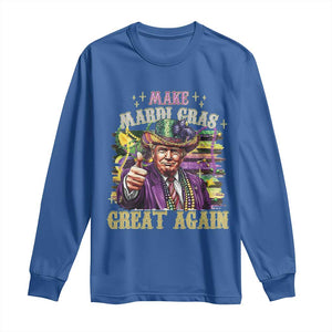 Funny Fat Tuesday Trump Long Sleeve Shirt Make Mardi Gras Great Again TS09 Royal Blue Print Your Wear