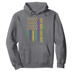 Keep Mardi Gras Great Hoodie American Flag Fleur De Lis TS09 Charcoal Print Your Wear