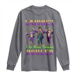 Funny Mardi Gras Trump Long Sleeve Shirt Laissez Les Bon Temps Rouler Trump Dancing TS09 Charcoal Print Your Wear