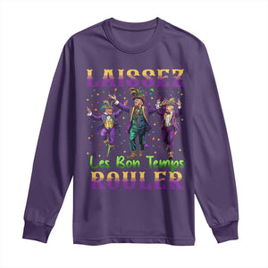 Funny Mardi Gras Trump Long Sleeve Shirt Laissez Les Bon Temps Rouler Trump Dancing TS09 Purple Print Your Wear