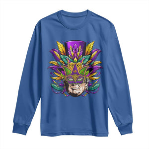 Mardi Gras Mask Trump Long Sleeve Shirt Fat Tuesday NOLA Louisiana TS09 Royal Blue Print Your Wear