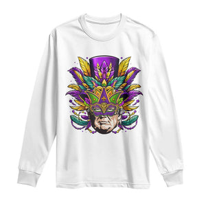 Mardi Gras Mask Trump Long Sleeve Shirt Fat Tuesday NOLA Louisiana TS09 White Print Your Wear