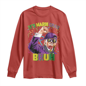 Funny Trump Mardi Gras Long Sleeve Shirt It's Mardi Gras Bruh TS09 Red Print Your Wear