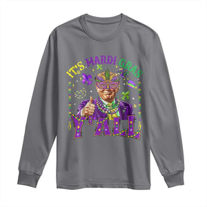 Funny Trump Mardi Gras Long Sleeve Shirt It's Mardi Gras Y'all TS09 Charcoal Print Your Wear