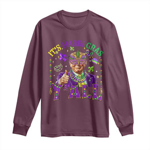 Funny Trump Mardi Gras Long Sleeve Shirt It's Mardi Gras Y'all TS09 Maroon Print Your Wear