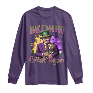 Trump Mardi Gras Long Sleeve Shirt Make Voodoo Great Again Voo Doo Doll TS09 Purple Print Your Wear