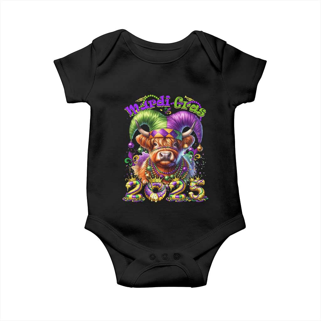 Mardi Gras 2025 Baby Onesie Cow Jester Outfit TS09 Black Print Your Wear