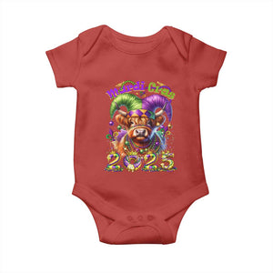 Mardi Gras 2025 Baby Onesie Cow Jester Outfit TS09 Red Print Your Wear