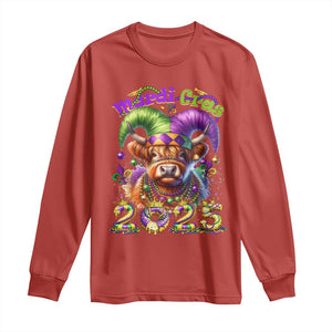 Mardi Gras 2025 Long Sleeve Shirt Cow Jester Outfit TS09 Red Print Your Wear