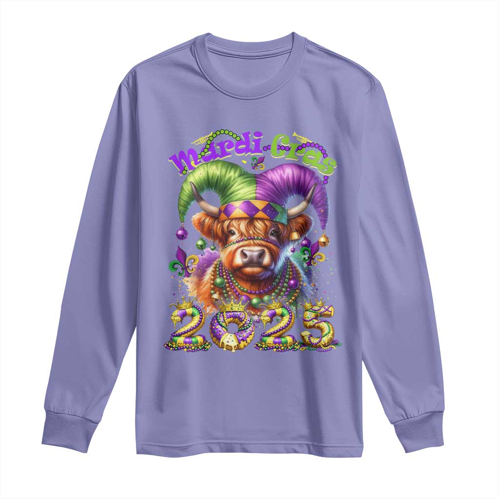 Mardi Gras 2025 Long Sleeve Shirt Cow Jester Outfit TS09 Violet Print Your Wear