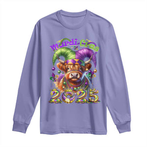 Mardi Gras 2025 Long Sleeve Shirt Cow Jester Outfit TS09 Violet Print Your Wear