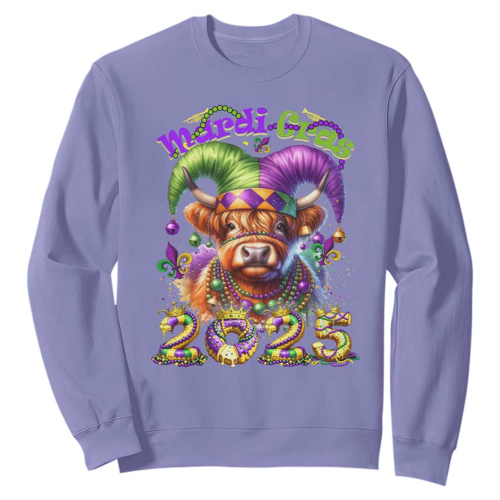 Mardi Gras 2025 Sweatshirt Cow Jester Outfit TS09 Violet Print Your Wear