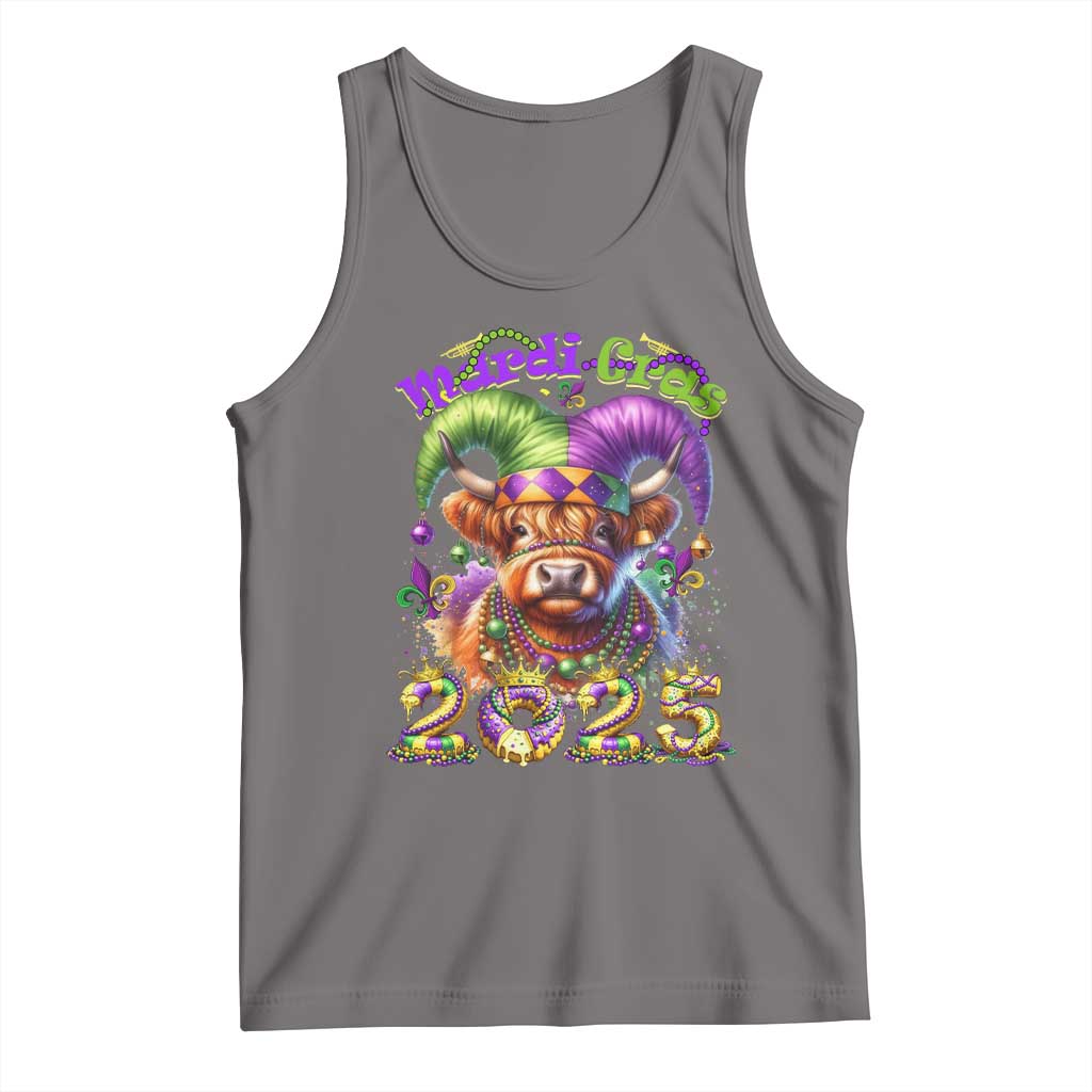 Mardi Gras 2025 Tank Top Cow Jester Outfit TS09 Deep Heather Print Your Wear