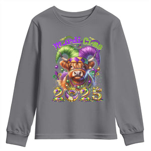 Mardi Gras 2025 Youth Sweatshirt Cow Jester Outfit TS09 Charcoal Print Your Wear