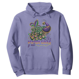Mardi Gras Hoodie Its Mardi Gras Y'all Peacock Costume TS09 Violet Print Your Wear