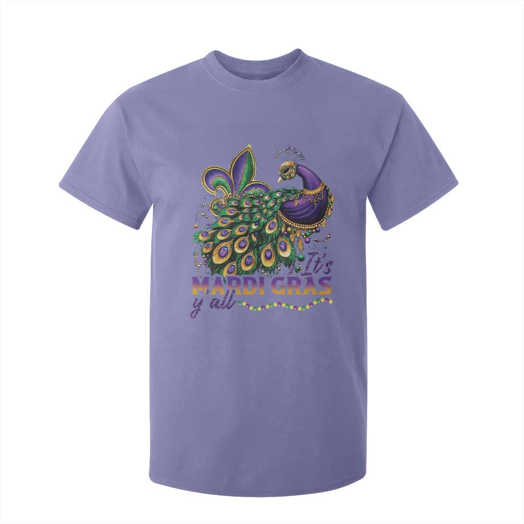 Mardi Gras T Shirt For Kid Its Mardi Gras Y'all Peacock Costume TS09 Violet Print Your Wear