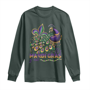 Mardi Gras Long Sleeve Shirt Its Mardi Gras Y'all Peacock Costume TS09 Dark Forest Green Print Your Wear