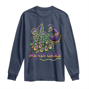 Mardi Gras Long Sleeve Shirt Its Mardi Gras Y'all Peacock Costume TS09 Navy Print Your Wear