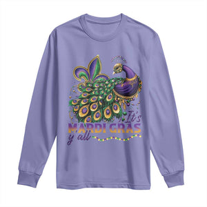 Mardi Gras Long Sleeve Shirt Its Mardi Gras Y'all Peacock Costume TS09 Violet Print Your Wear