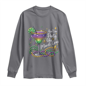 Ain't No Party Like Mardi Gras Long Sleeve Shirt Fat Tuesday Louisiana Drinking Team TS09 Charcoal Print Your Wear