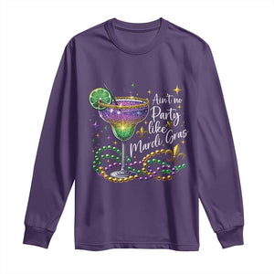 Ain't No Party Like Mardi Gras Long Sleeve Shirt Fat Tuesday Louisiana Drinking Team TS09 Purple Print Your Wear